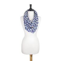 Thumbnail for Zig Zag Blue Infinity Scarf Scarves JGI   