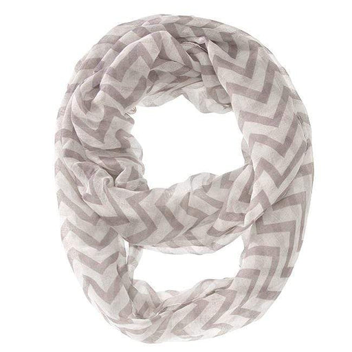 Zig Zag Grey Infinity Scarf Scarves JGI   