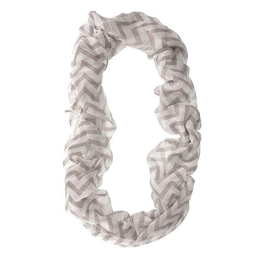 Zig Zag Grey Infinity Scarf Scarves JGI   