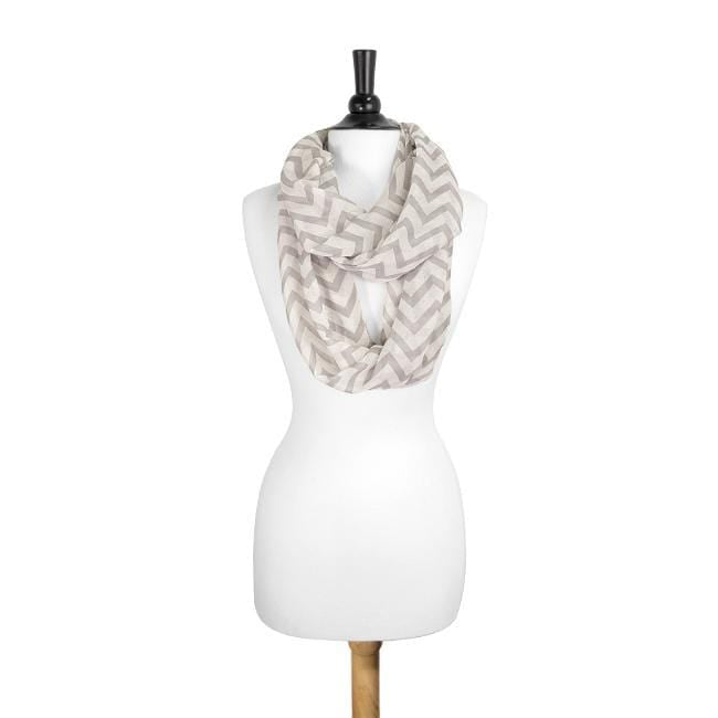 Zig Zag Grey Infinity Scarf Scarves JGI   