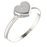 Thumbnail for Sterling Silver .01 CT Diamond Solitaire Heart Youth Ring  Stuller Default Title  