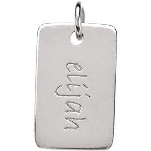 Sterling Silver 16x10mm Posh Mommy® Engravable Mini Dog Tag Pendant  STULLER   