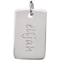 Thumbnail for Sterling Silver 16x10mm Posh Mommy® Engravable Mini Dog Tag Pendant  STULLER   