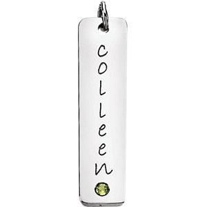 Sterling Silver 32x8mm Posh Mommy® Engravable Tall Tag Pendant Mounting  STULLER   
