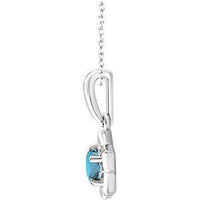 Thumbnail for Sterling Silver Cubic Zirconia March Birthstone Star Youth Necklace  Stuller   