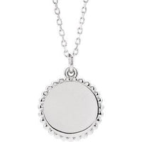 Thumbnail for Sterling Silver Engravable Round Beaded 16-18