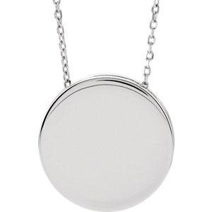 Sterling Silver Engravable Scroll Disc Necklace  STULLER   