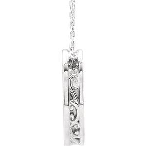 Sterling Silver Engravable Scroll Disc Necklace  STULLER Default Title  