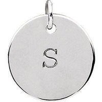 Thumbnail for Sterling Silver Posh Mommy® Engravable Medium Disc Pendant  STULLER   