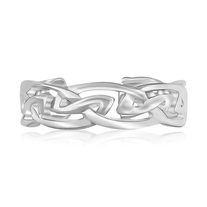 Sterling Silver Rhodium Plated Celtic Style Toe Ring Toe Rings Angelucci Jewelry   