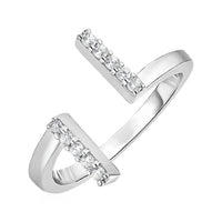 Thumbnail for Toe Ring with Bars in Sterling Silver with Cubic Zirconia Toe Rings Angelucci Jewelry   