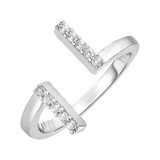 Toe Ring with Bars in Sterling Silver with Cubic Zirconia Toe Rings Angelucci Jewelry   