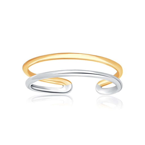 14k Two-Tone Gold Toe Ring with a Fancy Open Wire Style Toe Rings Angelucci Jewelry   