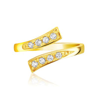 Thumbnail for 14k Yellow Gold Contemporary Cubic Zirconia Accented Toe Ring Toe Rings Angelucci Jewelry   