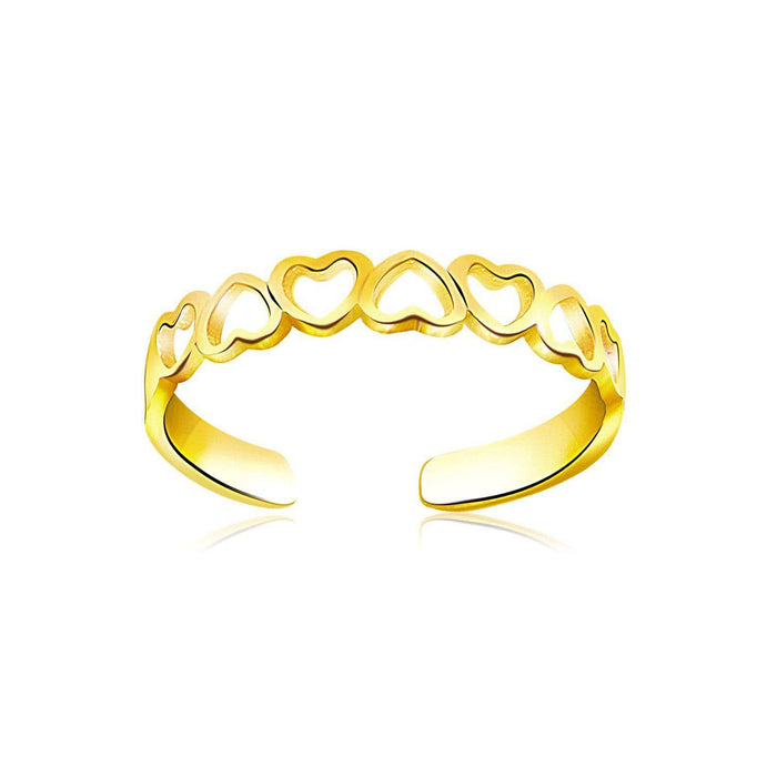 14k Yellow Gold Heart Toe Ring Toe Rings Angelucci Jewelry   