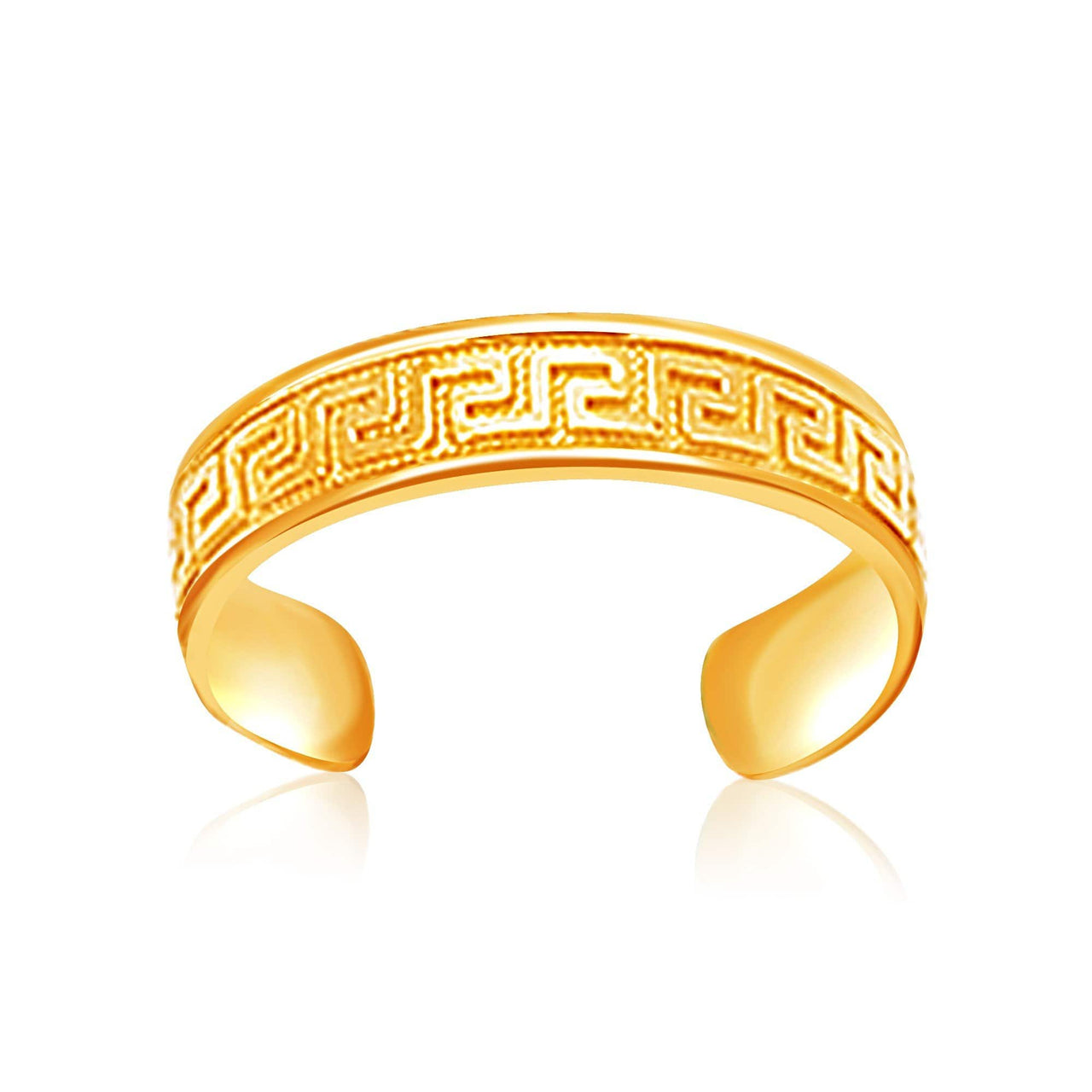 14k Yellow Gold Labyrinth Motif Toe Ring Toe Rings Angelucci Jewelry   