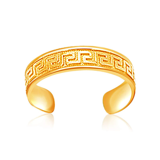 14k Yellow Gold Labyrinth Motif Toe Ring Toe Rings Angelucci Jewelry   