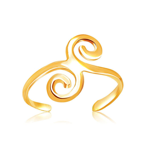 14k Yellow Gold Scrollwork Motif Toe Ring Toe Rings Angelucci Jewelry   
