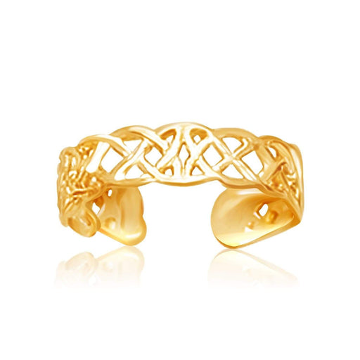 14k Yellow Gold Toe Ring in a Celtic Knot Style Toe Rings Angelucci Jewelry   