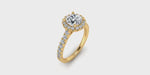 Round Brilliant Floral Motif Diamond Engagement Ring-Angelucci Jewelry